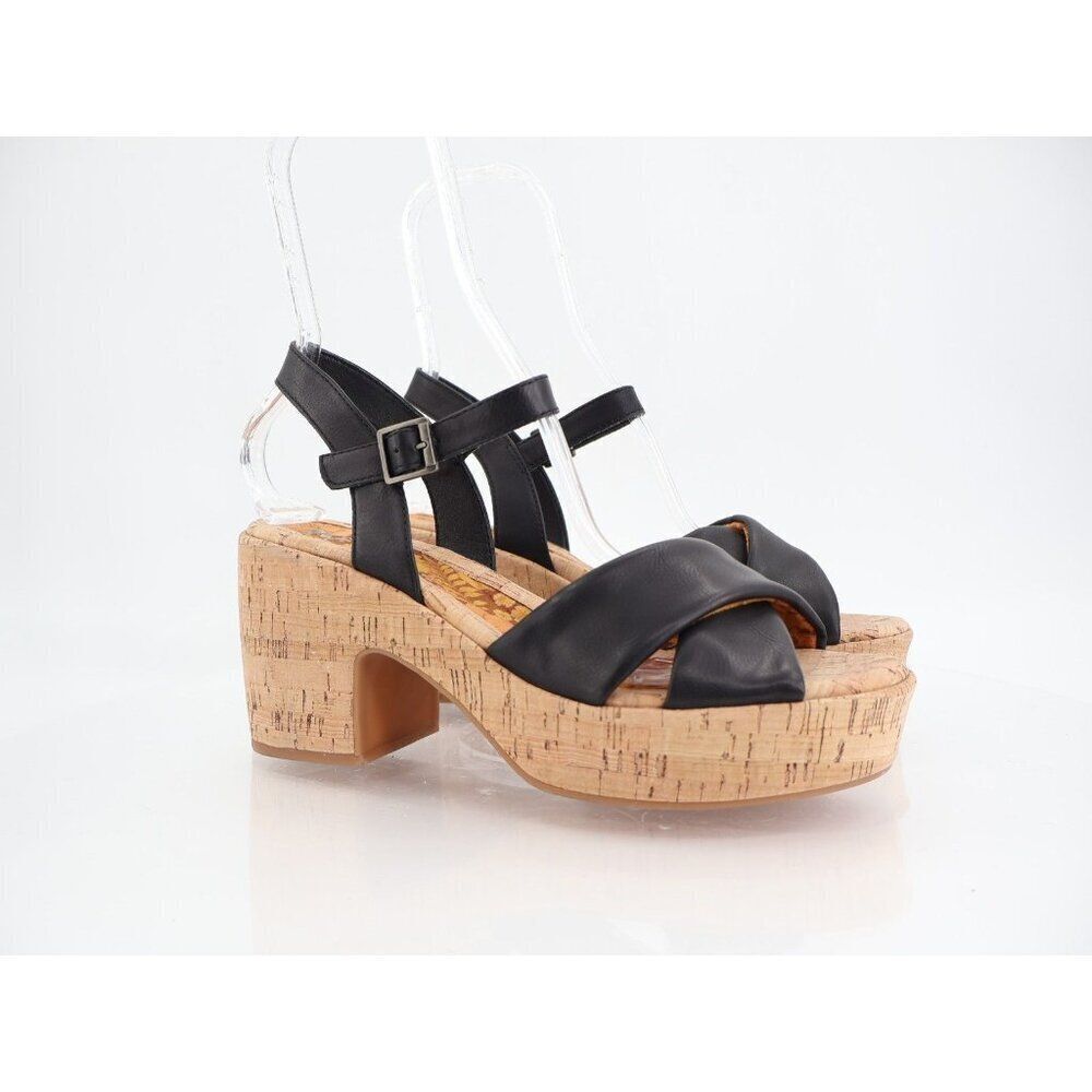 Kork-Ease Korks Calda Sandals Women's 10 Black Platform Chunky Slingback Y2K